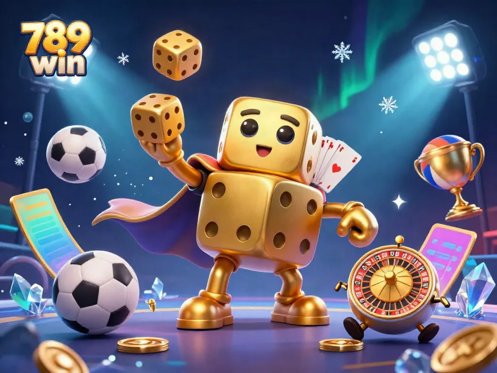 Experience thrilling games at 789 win with dynamic, colorful 3D elements reflecting the excitement of online gaming.