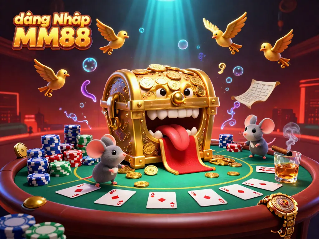 Play exciting casino games and experience đăng Nhập MM88 with this vibrant and detailed illustration.