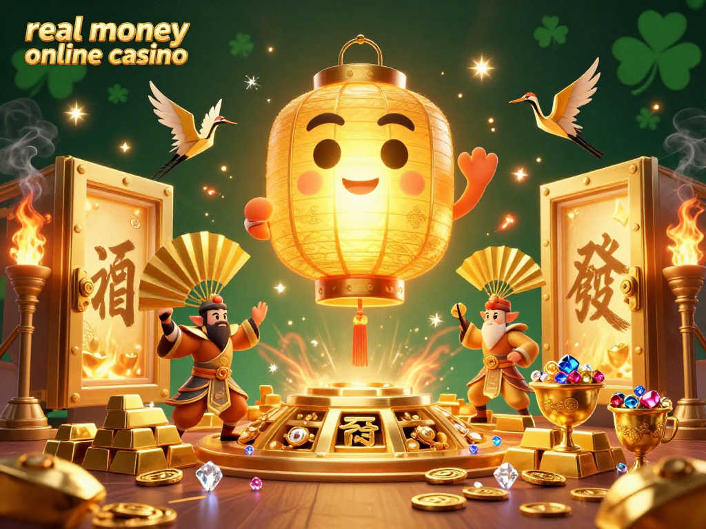 Engage in the real money online casino experience with a rich tapestry of golden elements and 3D characters.