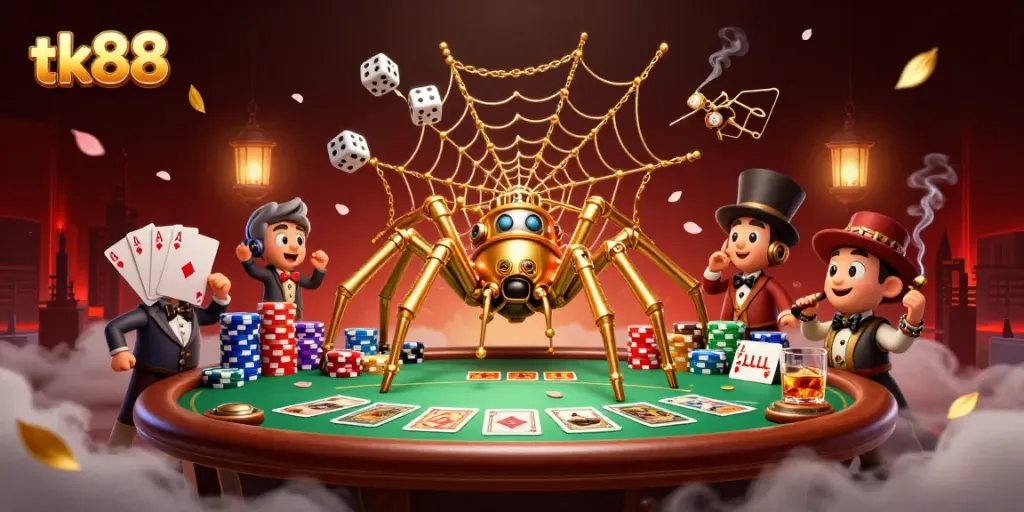 Engage with the thrilling world of tk88 casino games in a colorful steampunk scene.