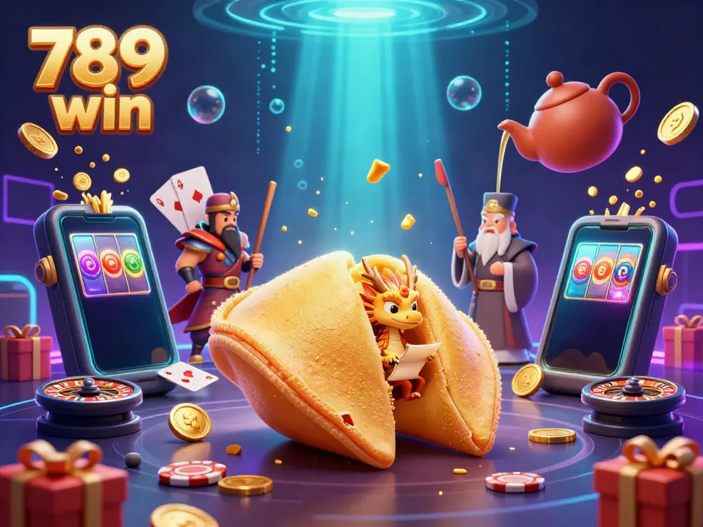 Engage and win big in the colorful realm of 789 win's casino adventures, featuring magical elements and gold.
