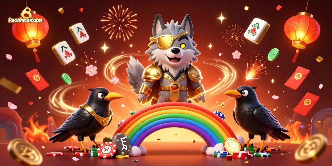 Engage in thrilling gameplay with keonhacaicopa's vibrant casino theme, featuring mythical characters and festive elements.