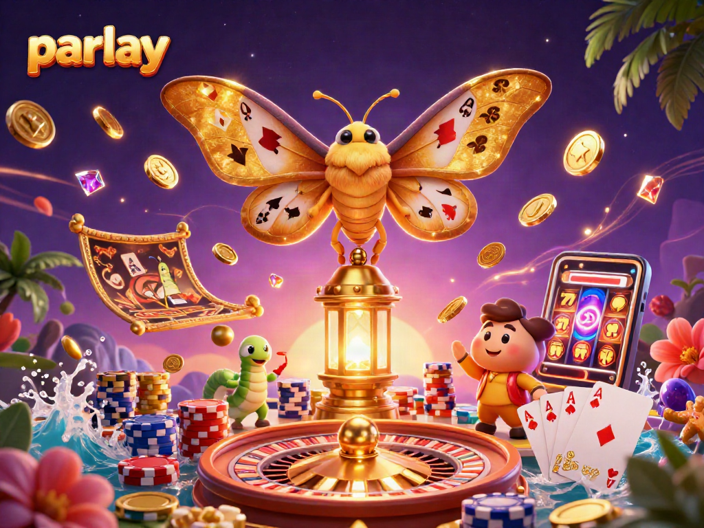 Experience exciting parlay bets with a vibrant 3D casino illustration featuring colorful elements.