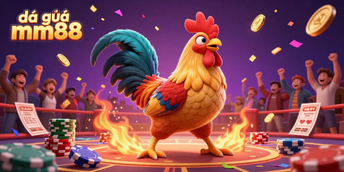 Witness the thrilling action of đá gà mm88 with dynamic battling roosters and immersive gaming elements.