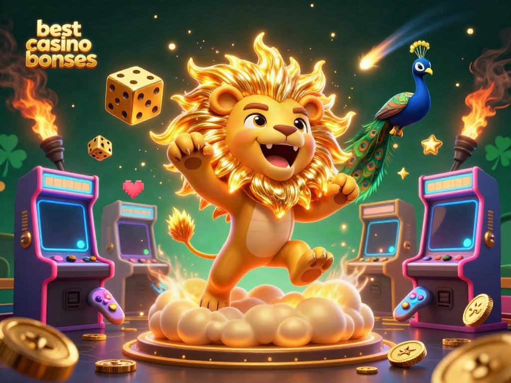 Experience the best casino bonuses with vibrant 3D characters and golden elements amidst a thrilling scene.