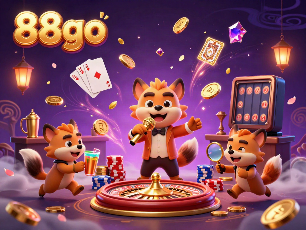 Experience laughter and excitement at 88go's vibrant comedy casino club with hyenas mixing drinks and telling jokes.
